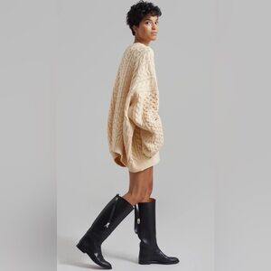 The Frankie Shop Pailey Braided Cable Knit Sweater - Cream